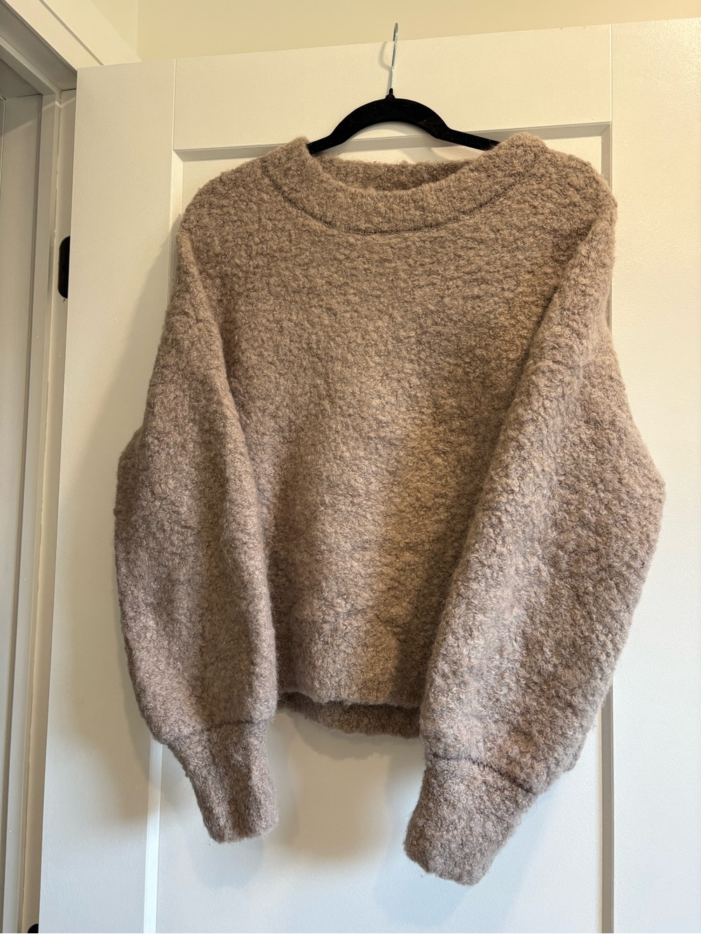 Frank & Oak Fuzzy Crewneck Sweater in Taupe